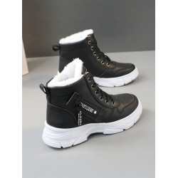 雪地靴高幫運動鞋女鞋2026新款秋冬季厚底加絨短靴棉鞋保暖馬丁靴