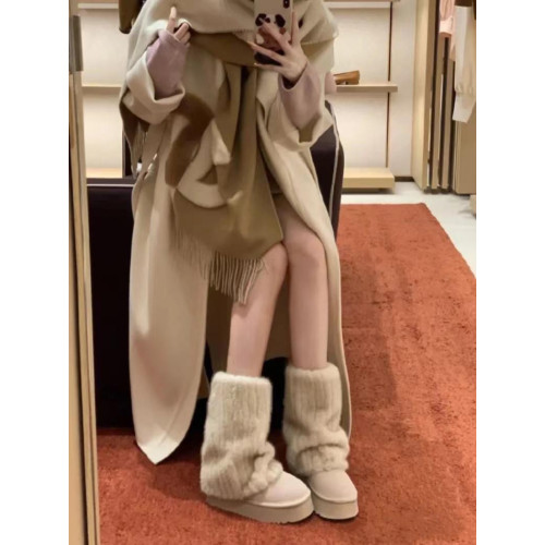 冰島之戀‘雪地靴女2025秋冬新款仿貂毛加絨毛毛鞋真皮厚底短靴子