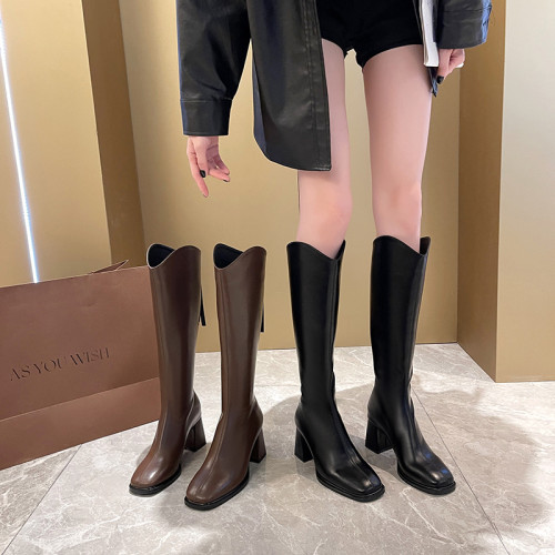 特肥款胖mm大碼加肥不過膝高筒靴女彈力瘦瘦靴高跟長筒靴粗腿女靴