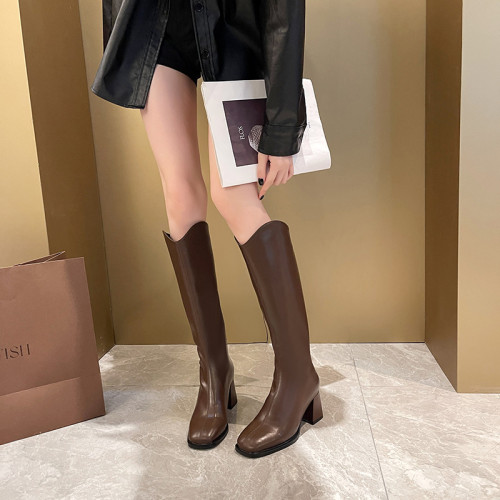 特肥款胖mm大碼加肥不過膝高筒靴女彈力瘦瘦靴高跟長筒靴粗腿女靴