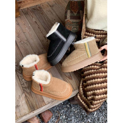 細細條 加厚時尚雪地靴女ins創意刺綉民族風冬季新款戶外東北棉鞋