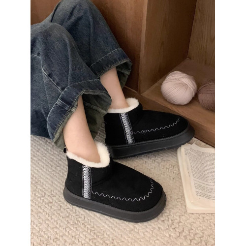 細細條 加厚時尚雪地靴女ins創意刺綉民族風冬季新款戶外東北棉鞋 細細條 加厚時尚雪地靴女ins創意刺綉民族風冬季新款戶外東北棉鞋