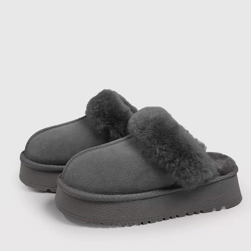 趙露思同款灰色雪地靴半拖外穿毛毛拖厚底增高羊毛絨包頭半拖棉鞋 趙露思同款灰色雪地靴半拖外穿毛毛拖厚底增高羊毛絨包頭半拖棉鞋