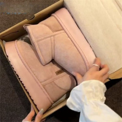 韓版百搭雪地靴厚底外穿短筒女冬季新款加絨加厚防滑保暖時尚棉鞋