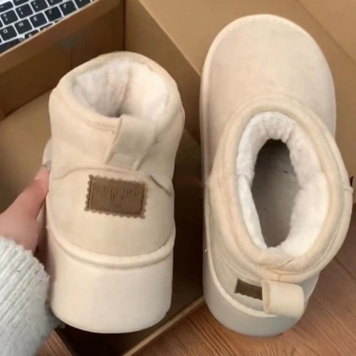 韓版百搭雪地靴厚底外穿短筒女冬季新款加絨加厚防滑保暖時尚棉鞋