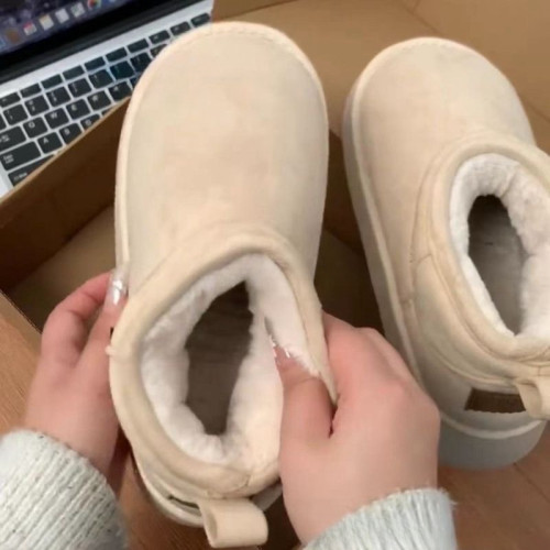 韓版百搭雪地靴厚底外穿短筒女冬季新款加絨加厚防滑保暖時尚棉鞋