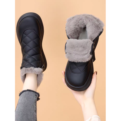 特價真皮雪地靴女2025冬季新款加絨保暖防滑短靴東北大棉軟底棉靴