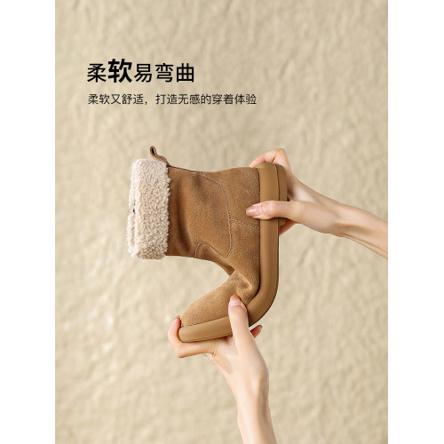 ZHR雪地靴女2025秋冬新款保暖真皮短靴加絨加厚毛毛鞋東北二棉鞋 ZHR雪地靴女2025秋冬新款保暖真皮短靴加絨加厚毛毛鞋東北二棉鞋