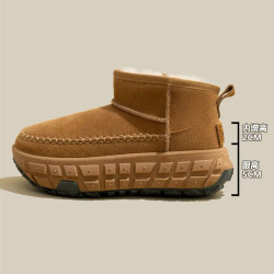 內增高雪地靴女2025新款冬季爆款輪胎小個子厚底加絨加厚保暖棉鞋