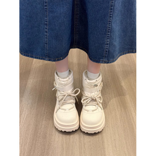 厚底防水防滑雪地靴女白色棉靴2026新款冬季加絨加厚保暖東北棉鞋