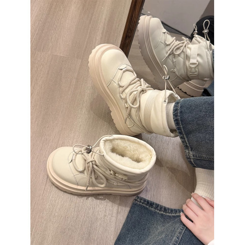 厚底防水防滑雪地靴女白色棉靴2026新款冬季加絨加厚保暖東北棉鞋