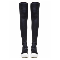 ro長靴女過膝彈力靴真皮高筒王子文秋冬顯瘦小衆長筒女神瘦瘦靴潮