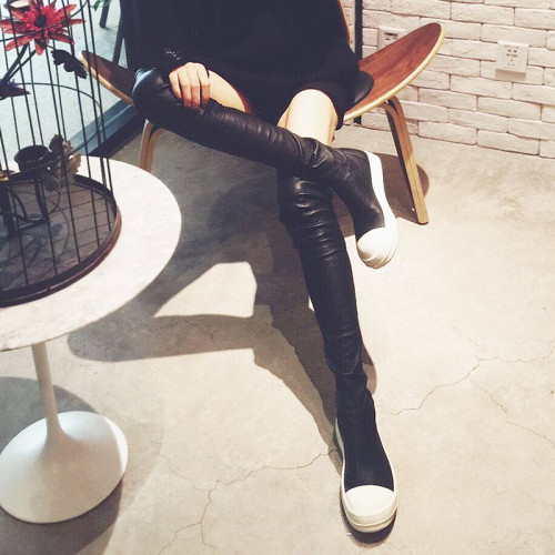 ro長靴女過膝彈力靴真皮高筒王子文秋冬顯瘦小衆長筒女神瘦瘦靴潮 ro長靴女過膝彈力靴真皮高筒王子文秋冬顯瘦小衆長筒女神瘦瘦靴潮