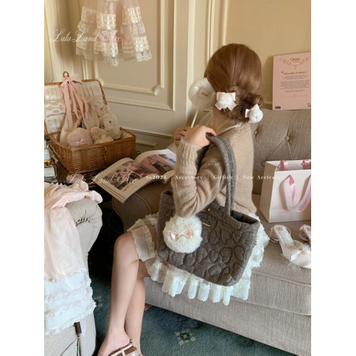 Lalalandacc/華夫愛心痛 自製絎棉愛心單肩包痛包小食量通勤手拎 Lalalandacc/華夫愛心痛 自製絎棉愛心單肩包痛包小食量通勤手拎