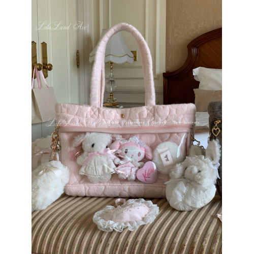 Lalalandacc/華夫愛心痛 自製絎棉愛心單肩包痛包小食量通勤手拎 Lalalandacc/華夫愛心痛 自製絎棉愛心單肩包痛包小食量通勤手拎