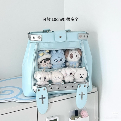 追星女孩藏燈牌支架大容量痛包可愛實戰兔雙肩斜後後背包可放20cm