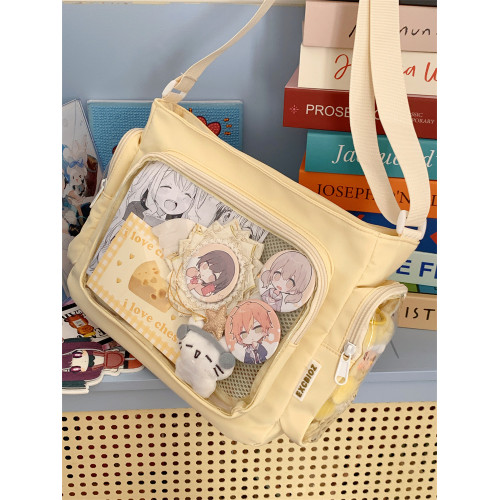 痛包大容量單肩斜背二次元吧唧包學生日常百搭學院風手提郵差包女 痛包大容量單肩斜背二次元吧唧包學生日常百搭學院風手提郵差包女