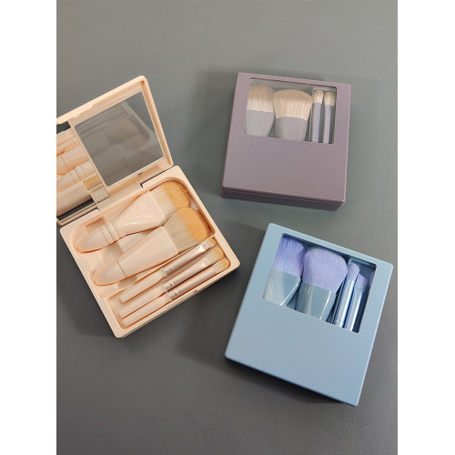 帶鏡子化妝刷軟毛散粉眼影眉刷子全套新款旅行可攜式補妝小套盒