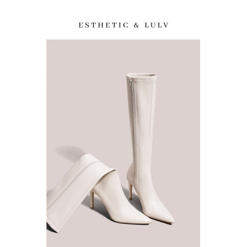 白色長筒靴女氣質尖頭高跟鞋女秋冬長靴女2025新款騎士靴子女秋冬 白色長筒靴女氣質尖頭高跟鞋女秋冬長靴女2025新款騎士靴子女秋冬