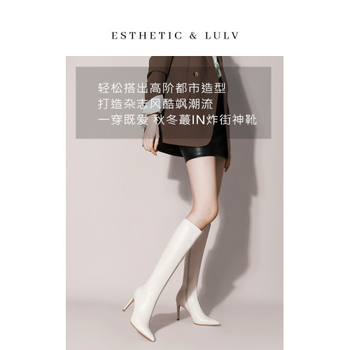 白色長筒靴女氣質尖頭高跟鞋女秋冬長靴女2025新款騎士靴子女秋冬 白色長筒靴女氣質尖頭高跟鞋女秋冬長靴女2025新款騎士靴子女秋冬