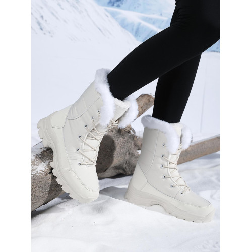 高幫厚底雪地靴女新款冬季中筒靴保暖加絨加厚防水防滑戶外棉鞋 高幫厚底雪地靴女新款冬季中筒靴保暖加絨加厚防水防滑戶外棉鞋