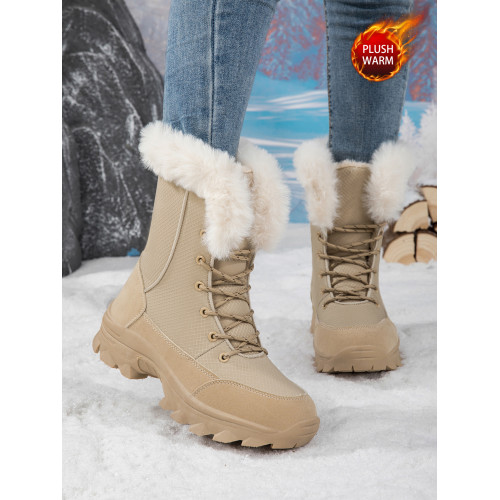 高幫厚底雪地靴女新款冬季中筒靴保暖加絨加厚防水防滑戶外棉鞋 高幫厚底雪地靴女新款冬季中筒靴保暖加絨加厚防水防滑戶外棉鞋