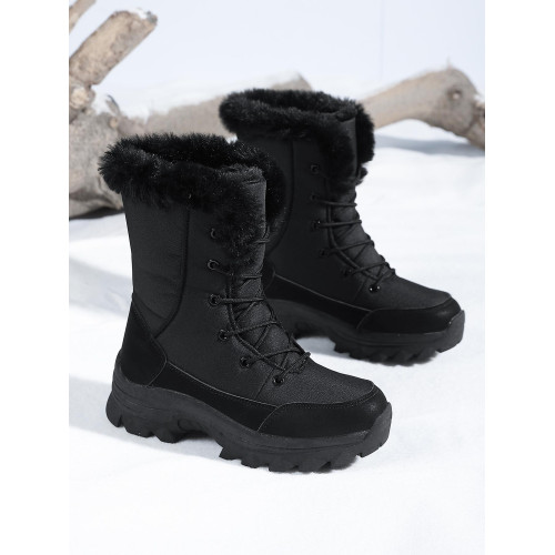 高幫厚底雪地靴女新款冬季中筒靴保暖加絨加厚防水防滑戶外棉鞋 高幫厚底雪地靴女新款冬季中筒靴保暖加絨加厚防水防滑戶外棉鞋