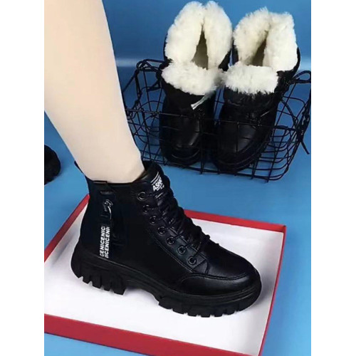 真皮羊毛雪地靴女2024新款冬季加絨加厚棉靴皮毛一體厚底保暖棉鞋