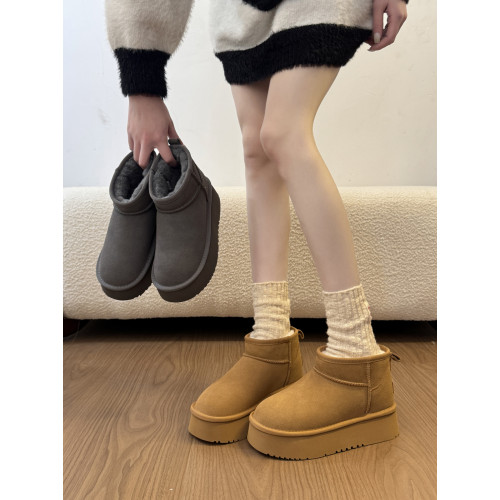 巨好看厚底內增高加絨加厚灰色雪地靴女2026新款冬季保暖東北棉鞋