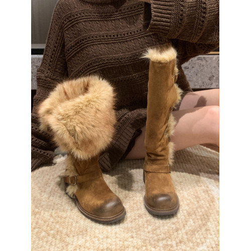 俄式穿搭厚絨長筒靴雪地靴女款加絨保暖冬季2026新款毛毛棉鞋女靴 俄式穿搭厚絨長筒靴雪地靴女款加絨保暖冬季2026新款毛毛棉鞋女靴