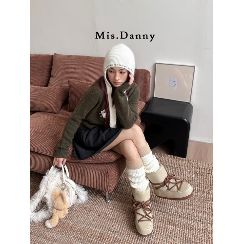 Misdanny時尚保暖月亮雪地靴女冬2025軟底麵包短靴加絨加厚大棉鞋