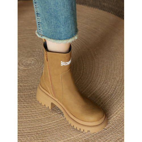 棉鞋女款冬季新款2025年加絨馬丁靴厚底雪地靴真羊皮毛一體短靴子