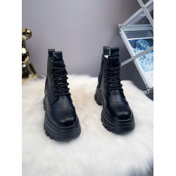 真皮羊毛雪地靴皮毛一體馬丁靴女8cm冬加絨加厚底內增高保暖棉靴