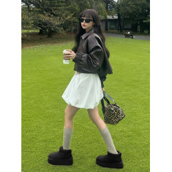 禦寒保暖 多次返單！日系grl甜美可愛繙邊毛毛厚底雪地靴防滑棉鞋