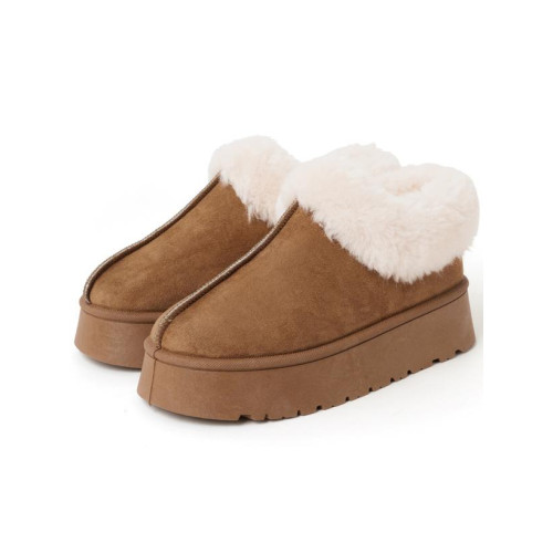 禦寒保暖 多次返單！日系grl甜美可愛繙邊毛毛厚底雪地靴防滑棉鞋