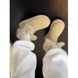 大頭厚底雪地靴女款2025新款冬季馬丁靴兩穿勃肯短靴加絨毛毛棉鞋