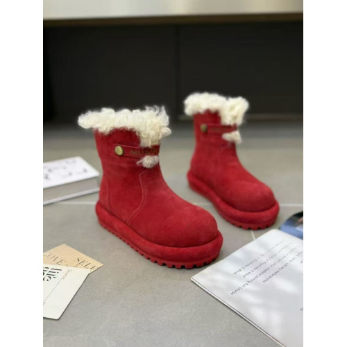 大頭厚底雪地靴女款2025新款冬季馬丁靴兩穿勃肯短靴加絨毛毛棉鞋