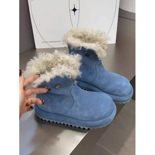 大頭厚底雪地靴女款2025新款冬季馬丁靴兩穿勃肯短靴加絨毛毛棉鞋