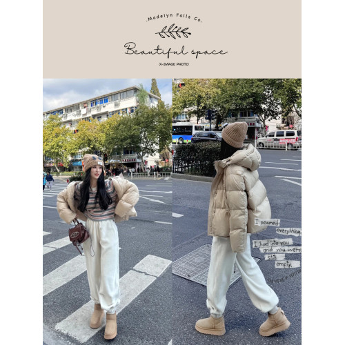 [與格] 奶油~2026桑坡真皮羊毛雪地靴女厚底加絨冬季短靴東北棉靴