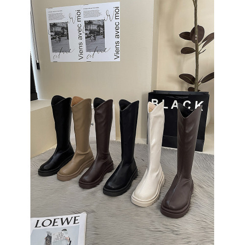 歐美不過膝長高筒靴子女秋冬2025年冬季新款美拉德厚底時裝騎士靴 歐美不過膝長高筒靴子女秋冬2025年冬季新款美拉德厚底時裝騎士靴