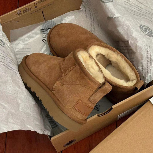 2025年秋冬新款防滑平底mini雪地靴女皮毛一體加絨保暖防水棉鞋