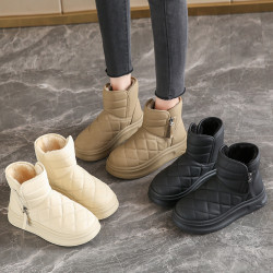 皮毛一體雪地靴女款2025新款冬季加絨加厚棉靴哈爾濱防滑防水棉鞋