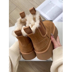 皮毛一體厚底雪地靴女款加絨馬丁靴短靴2026新款冬季保暖東北棉鞋