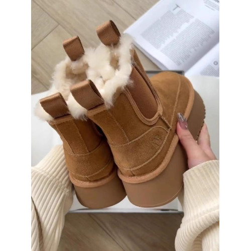 皮毛一體厚底雪地靴女款加絨馬丁靴短靴2026新款冬季保暖東北棉鞋