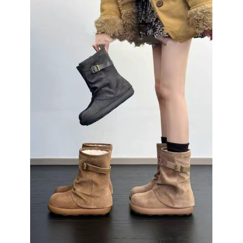 內增高雪地靴女2025新款冬季棉鞋巨好看小馬鈴薯加絨加厚勃肯短靴子