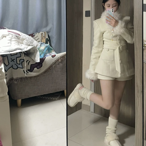 2025趙露思同款雪地靴奶白溫柔厚底增高外穿加絨羊毛包頭半拖棉拖