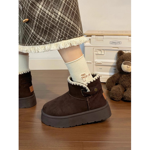 人本雪地靴女款秋冬季2025新款百搭爆款加絨加厚保暖復古防滑棉鞋