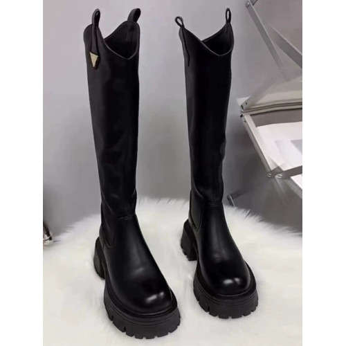 真皮厚底增高長筒靴女高筒粗跟2025秋冬季騎士靴顯高小個子長靴子