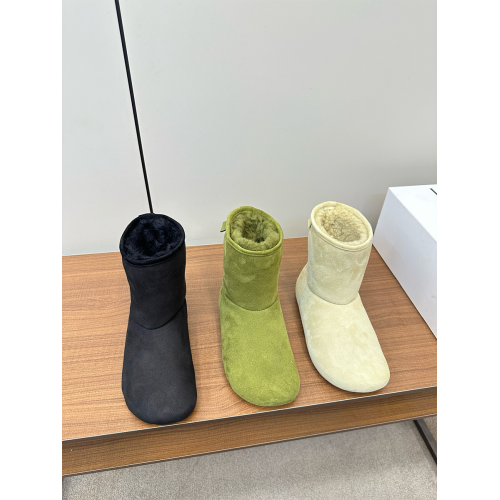 羊毛版~大頭雪地靴加絨保暖短靴女平底毛毛靴子百搭短筒東北棉鞋