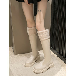 長筒雪地靴女2026年新款秋冬季加絨保暖厚底百搭中筒棉靴高筒棉鞋